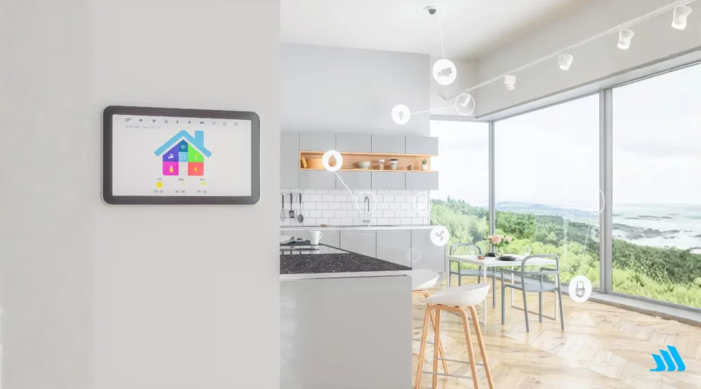 Smart Home Steuerung in moderner Küche – vernetzte Geräte und digitale Funktionen als Beispiel für Elektronik Trends 2025